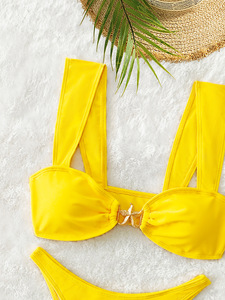 Top Bikini Triangolare <span class=keywords><strong>Sexy</strong></span> da Donna con Catena a Stelle, Allacciatura Posteriore ad Anello, Costume da Bagno OEM ODM con Logo Personalizzato 2025 - Product Image 4