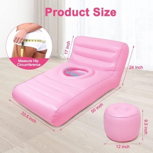 PVC Inflatable <b>Sofa</b> <b>Bed</b> Two Sizes BBL <b>Chair</b> After Surgery for Sleeping Inflatable Couch with Ottoman Blow up Lounge <b>Chair</b> - Product Image 2