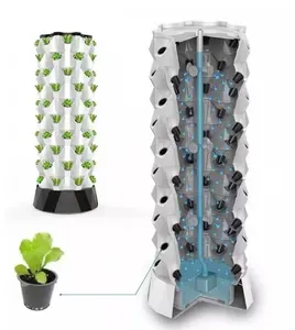 Vertical Hydroponic Grow Tower for 6 Layer 48 holes strawberry vertical gardening tower pots