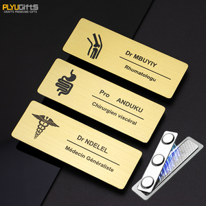 Placas de identificación médicas de lujo de acero inoxidable con logotipo personalizado, insignia de nombre magnética en corazón, pulmones, neurología para médicos y enfermeras - Product Image 2