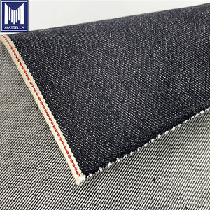 Tessuto Denim Cimosato da 14-15oz per Jeans da Uomo a Vita Media in Stile Giapponese Nero <span class=keywords><strong>Mercerizzato</strong></span> Grezzo non Lavato 100% <span class=keywords><strong>Cotone</strong></span> - Product Image 1