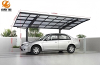 Abri de terrasse moderne en alliage d'aluminium avec toit en verre et pare-soleil en verre trempé transparent pour carport extérieur et jardin