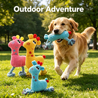 Jouet à mâcher pour chien en corde, couineur, en polyester écologique, pour entraînement et nettoyage des dents, OEM ODM, marque privée
