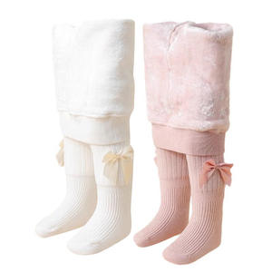 Nuovo arrivo Leggings da <span class=keywords><strong>bambina</strong></span> con fiocco <span class=keywords><strong>a</strong></span> <span class=keywords><strong>righe</strong></span> collant Leggings in pile per bambini collant caldi invernali spessi - Product Image 6