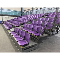 Tribunes rétractables motorisées et manuelles, gradins télescopiques pliables avec sièges personnalisés pour stades intérieurs et salles polyvalentes