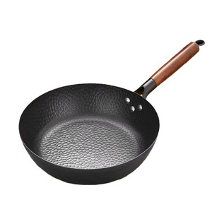 Wok en acier noir forgé, poêle en fonte non revêtue antiadhésive, poêle à frire pour la maison, compatible avec les cuisinières à gaz - Product Image 2