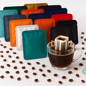 บรรจุภัณฑ์กาแฟแบบซองด้านนอกแบบกำหนดเอง ขนาด 10x12.5 ซม. ซองฟอยล์อะลูมิเนียมปิดผนึกสามด้าน ซองกาแฟผงขนาดเล็กแบบวางราบ - Product Image 2