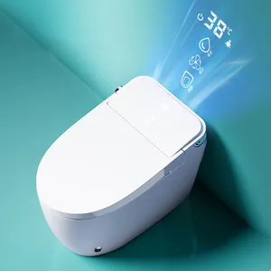 무료 배송 미국 화장실 자동 전자 욕실 110v 자동 오픈 원피스 지능형 스마트 화장실