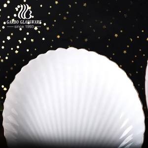 أدوات مائدة من زجاج الأوبال، طبق أو صحن زجاجي مقاوم للحرارة بتصميم بوهيمي منقوش للحفلات - Product Image 6