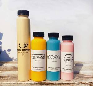 Botella de Plástico Transparente Personalizada, Alta, Larga y Delgada, de 300 ml y 500 ml, Vacía, para Bebidas, Leche, Té, Zumo, con Tapa - Product Image 6