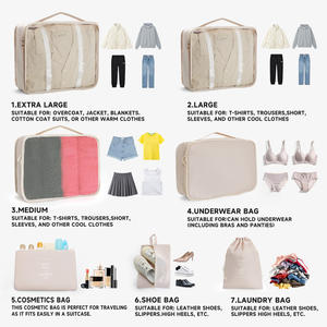 Borsa da viaggio di grande capacità in sette pezzi Set di abbigliamento Multi-Size imballaggio per bagagli custodia antipolvere custodia - Product Image 4