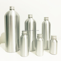 Bouteilles cosmétiques en aluminium vides anti-effraction avec couvercle, 50ml, 100ml, 120ml, 150ml, 200ml, 250ml, 500ml, 1000ml, pour huiles essentielles, finition mate, vente en gros