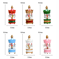 SW-606 Décoration de Noël en bois, mini pendentif cheval de carrousel vintage à suspendre pour anniversaire et Noël