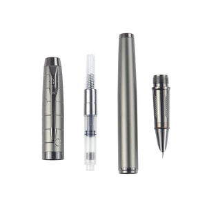 Gun grigio nero asta di metallo penna stilografica con Logo personalizzato ufficio commerciale scrittura pratica penna regalo perfetto per lui/lei - Product Image 4