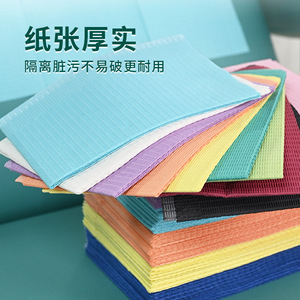 Black disposable <b>nail</b> art <b>table</b> mat, dental bib, waterproof scarf, colored untie dental mat - Product Image 3