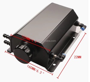 Réservoir <span class=keywords><strong>de</strong></span> récupération d'huile carré en aluminium CNC 2L avec soupape <span class=keywords><strong>de</strong></span> vidange, système universel <span class=keywords><strong>de</strong></span> filtre <span class=keywords><strong>de</strong></span> respiration moteur - Product Image 2