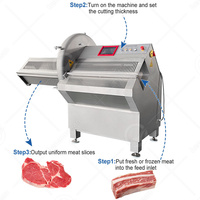 Mesin Pemotong Daging Bebek Komersial OCEAN, Mesin Pengiris Daging Sapi Besar, Mesin Pengiris Sosis Elektrik untuk Bacon