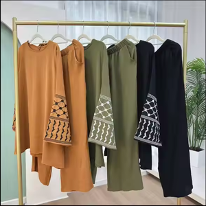 เซ็ตเสื้อคอกลมปักลายสำหรับผู้หญิง, ใหม่ชุดลำลองกางเกงขากว้าง - Product Image 2