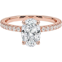 Bague de promesse en diamant de laboratoire symbolisant l'amour éternel, la dévotion sincère, pierre claire créée en laboratoire avec un serti classique