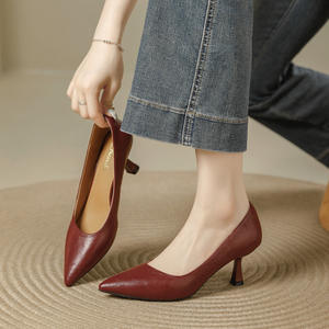 Zapatos Unisex de Tacón de Aguja de Cuero Genuino Calado, Estilo Moderno 2026, Cómodos con Punta Puntiaguda y Malla - Product Image 5