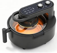 Penggorengan Udara Digital Pintar 5L dengan Jendela Observasi, Oven Listrik Stainless Steel Bebas Minyak untuk Memanggang di Rumah