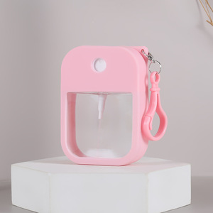 Flacon pulvérisateur rond portable 38 ml en PET rose avec pompe à pression et impression UV pour usage personnel - Product Image 5