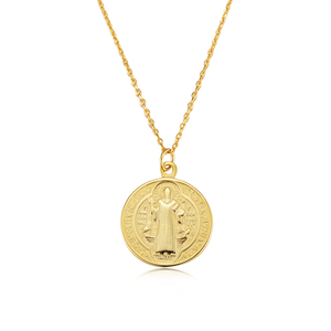 Collier personnalisé sur mesure en laiton plaqué argent, bijoux religieux, pendentif rond en forme de pièce de monnaie - Product Image 3