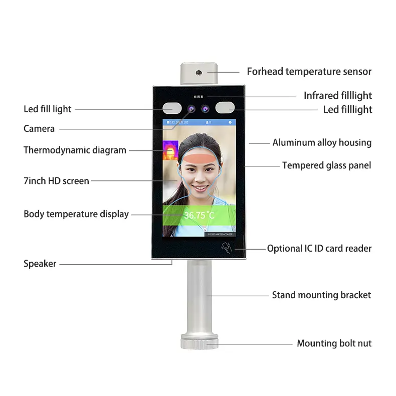 Gesichts erkennung biometrischer Leser Zugangs kontroll gerät biometrisches Anwesenheit maschinen system mit Karte WiFi 4G Option