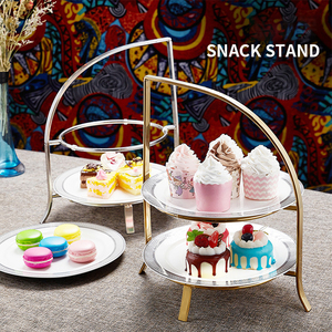 Toptan özel avrupa paslanmaz çelik üç katmanlı tatlı raf High-End levha <span class=keywords><strong>Metal</strong></span> kesme parçaları restoran öğleden sonra çay için - Product Image 4