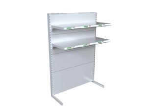 Étagères de supermarché en métal blanc thermolaqué, aspect épuré, pour magasins de produits médicaux et de santé - Product Image 6