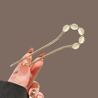 Barrettes tendance en métal en forme de U pour femmes et filles, avec pierres œil-de-chat, accessoires de coiffure