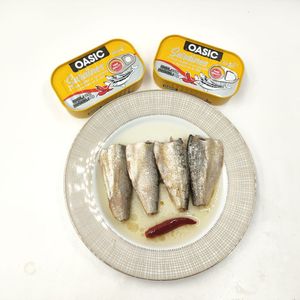 Délicieuses sardines en conserve <span class=keywords><strong>Titus</strong></span> de 125g*50 boîtes à prix avantageux, dans l'huile végétale, en vente - Product Image 1