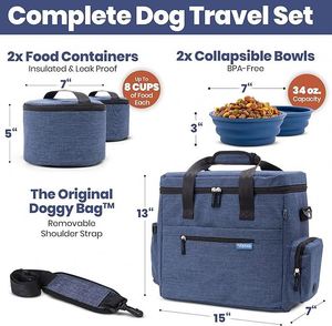 Bolsa de Viaje para Perros, Contenedores para Almacenamiento de Alimentos, Tapete de Silicona, Tazones Plegables Grandes, Accesorios para Perros Aprobados por Aerolíneas, Organizador, Bolsa para Excrementos - Product Image 5