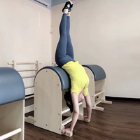 Pilates Reformer en bois d'érable, de chêne et de hêtre, équipement d'entraînement pour studio, accessoires de yoga et fitness pour usage commercial et domestique, Ladder Barrel Body