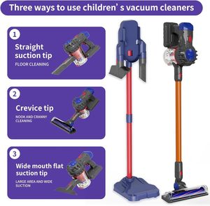 Ensemble d'outils de nettoyage intérieur 3-en-1 pour enfants - Mini aspirateur jouet en plastique pour jeu d'imitation, certifié ASTM/EN71, fonctionne avec 3 piles AA - Product Image 2