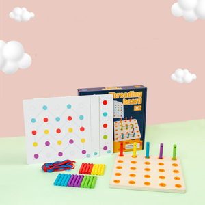 Nouveau jouet éducatif en bois pour bébé, jouet de coordination œil-main, planche à enfiler avec cartes, puzzle préscolaire pour enfants - Product Image 2