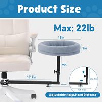Chaise de bureau intérieure en laine pour chat, rotative à 360° et réglable, avec étagère, lit et nid doux amovible et lavable à placer près de la chaise