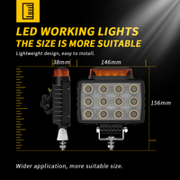 DXZ Luz de Advertencia para Montacargas, LED Cuadrada de Alta Calidad, Multimodo, Modificación de Luz Intermitente Todoterreno, 5.7 Pulgadas, 9-36v
