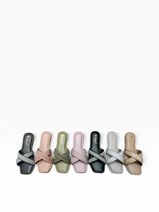Sandales plates à lanières croisées scintillantes rose clair pour femmes, chaussures décontractées à bout ouvert, style tendance pour dames - Product Image 3