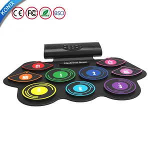 Silicone Electronic Drum Set Portátil Roll Up Practice Pad Bateria Elétrica Set com Speaker Pedais para Crianças Iniciante Presente de Aniversário