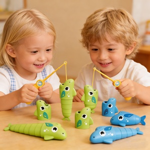 Gioco di Pesca Interattivo Genitore-Figlio EPT, Set da Combattimento con Mulinello e Canna Telescopica, Gioco Educativo da Tavolo in Plastica per Bambini - Product Image 1