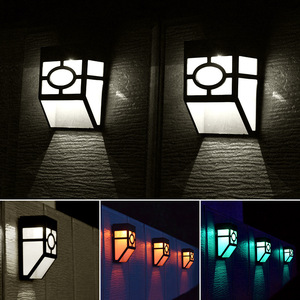 Lampe murale solaire design grille, éclairage extérieur résistant à la pluie, lumière murale décorative à énergie solaire pour clôture de jardin - Product Image 4