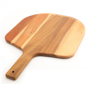 Acacia Wood Cheese <b>Tray</b> Solid Wood <b>Large</b> Pizza Serving <b>Tray</b> With Handle Residential Use 1.5Cm Thickness Irregular Shape - Product Image 2