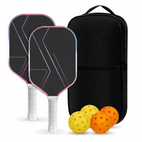 Vente directe usine, vente en gros et au détail, raquettes de pickleball portables en fibre de carbone avec noyau en nid d'abeille, support de logo personnalisé pour l'entraînement