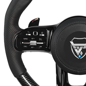 Volant noir en fibre de carbone perforé pour Mercedes Benz C GLC E S CLS <span class=keywords><strong>AMG</strong></span> ZC-809-T2-F - Product Image 4