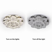 Plafonnier LED fantaisie à intensité variable avec télécommande, en forme de fleur, en cristal, pour la décoration de la maison, lustre de plafond