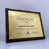 Placa de Cristal y Vidrio Plateada en Oro y Plata Personalizada, Ecológica, Pulida y Grabada, Certificado con Diseño Personalizado, Premios