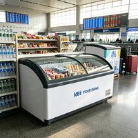 Vitrine réfrigérée pour crème glacée, refroidissement par air, design personnalisé, vitrine pour crème glacée