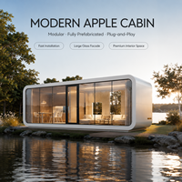 Cabane isolée préfabriquée entièrement équipée prête à l'emploi, type Apple Cabin, pour hôtel, villa, jardin ou complexe hôtelier