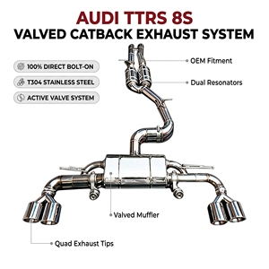 Vortex ท่อไอเสียสแตนเลสไหลสูงสำหรับ Audi ttrs 8S พร้อมชุดประกอบช่องปล่อยดรัมโครเมี่ยม - Product Image 1
